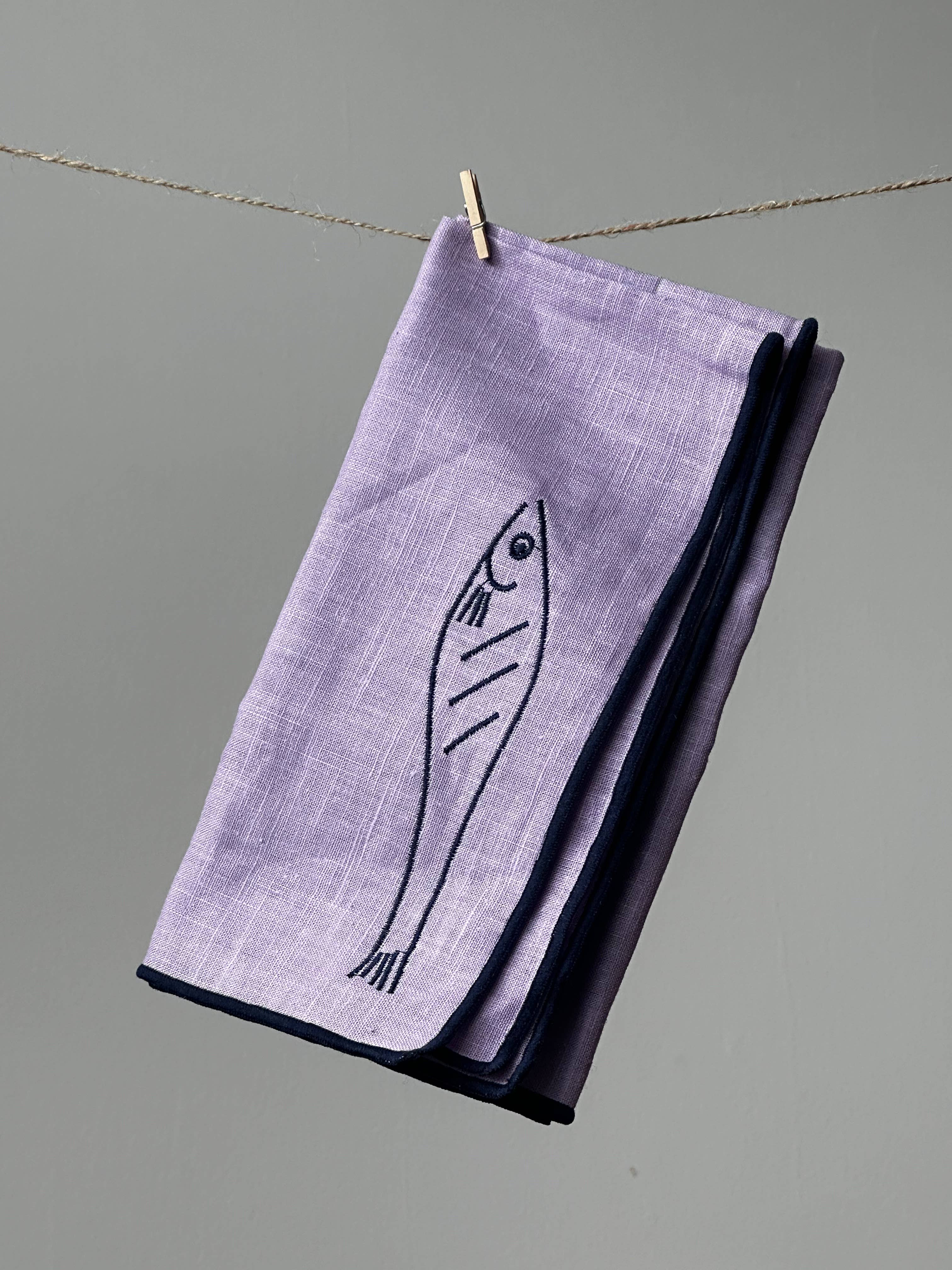 Linen Blend Napkins - Fish