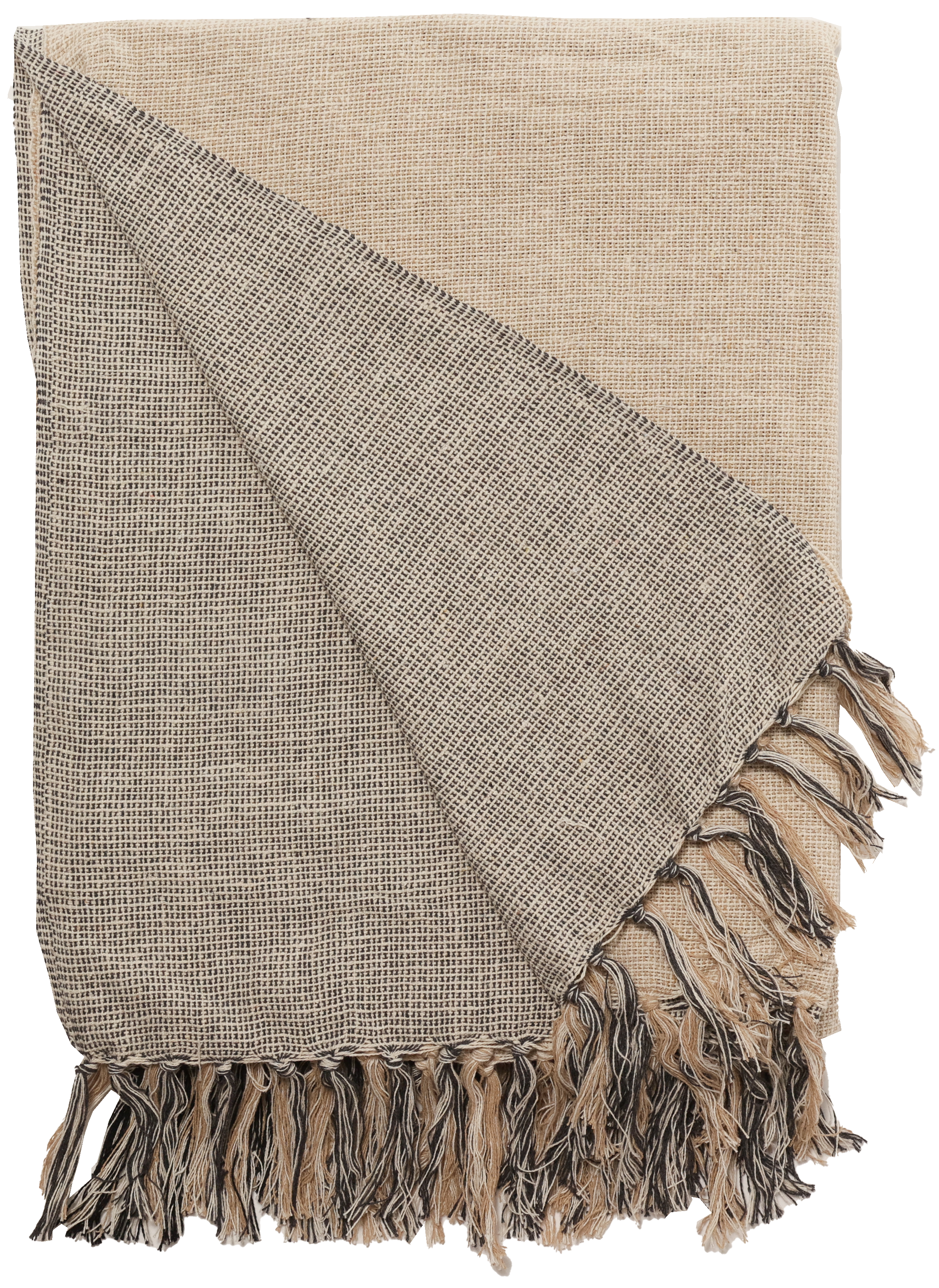 Throw in Soft Grey/Beige Stripe