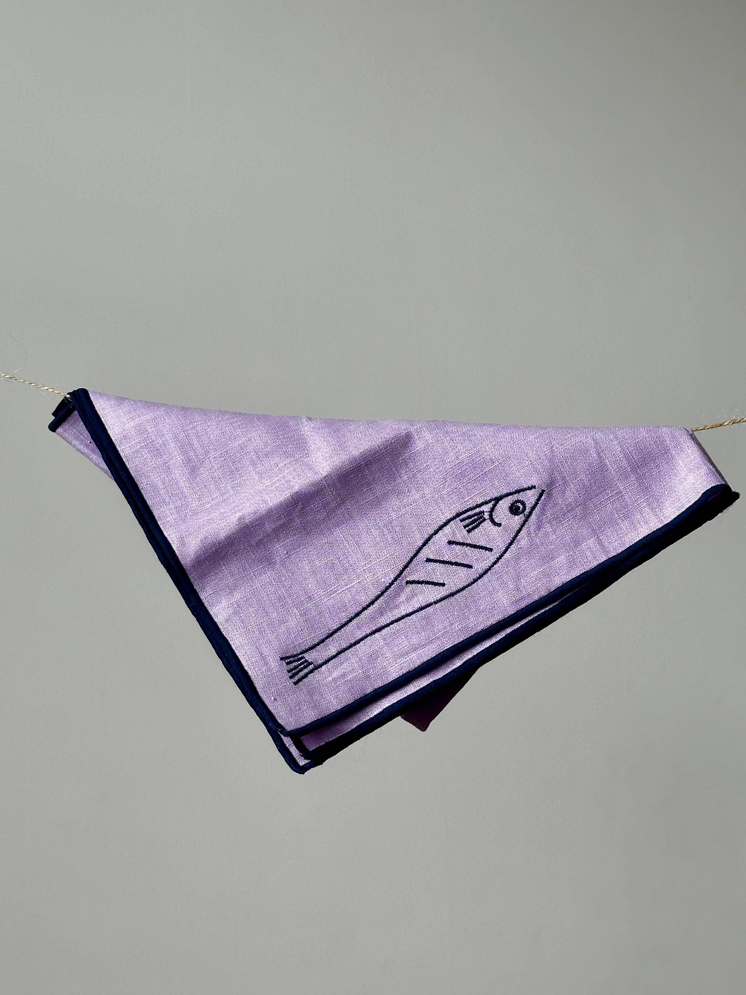 Linen Blend Napkins - Fish