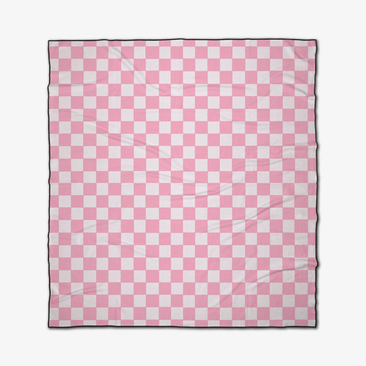 Pink Checkers Beach Blanket