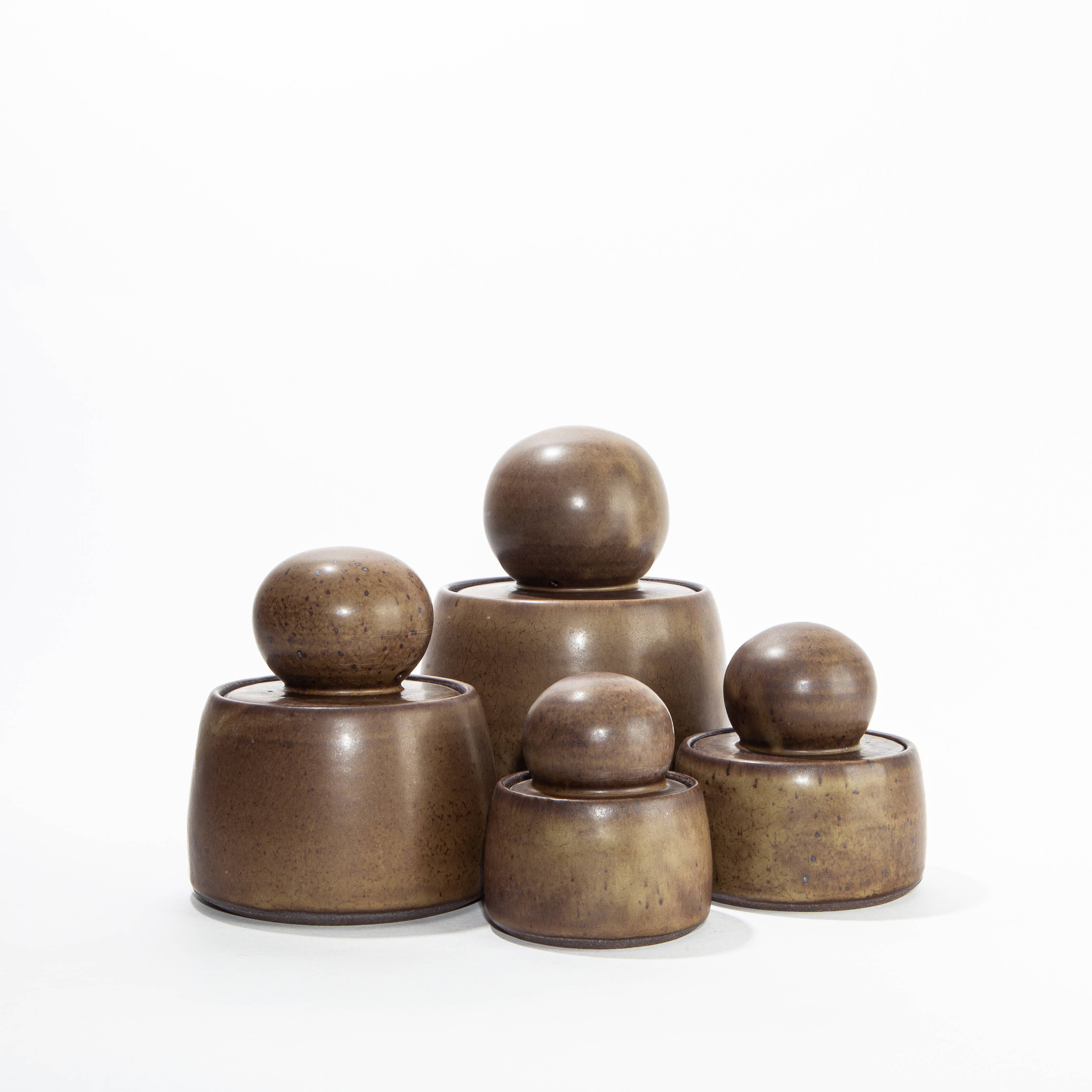 Olive Brown Stash Jars