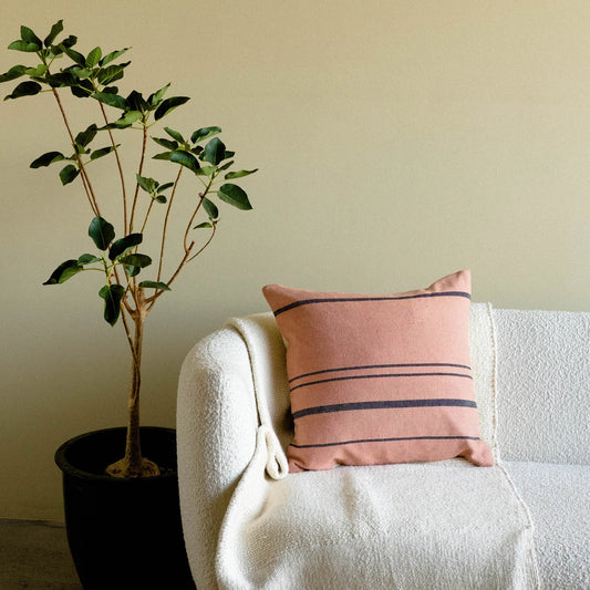 Stripe Pillow in Coral