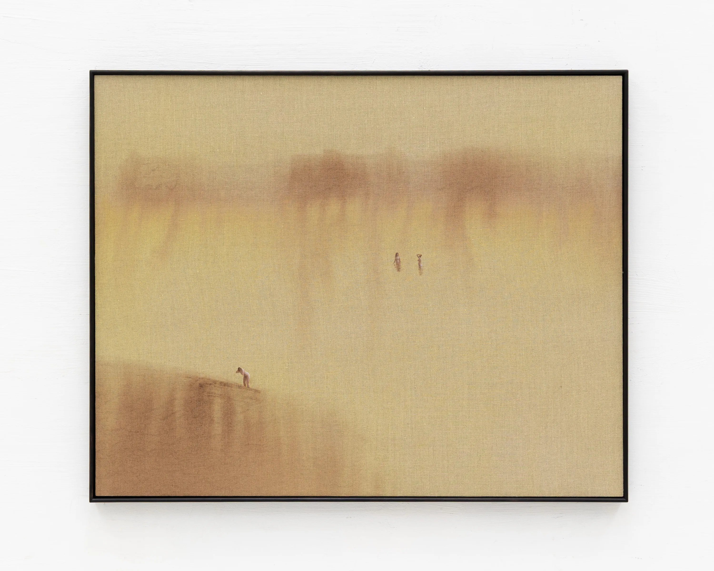 Distant Bathers Acrylic on Linen Painting
