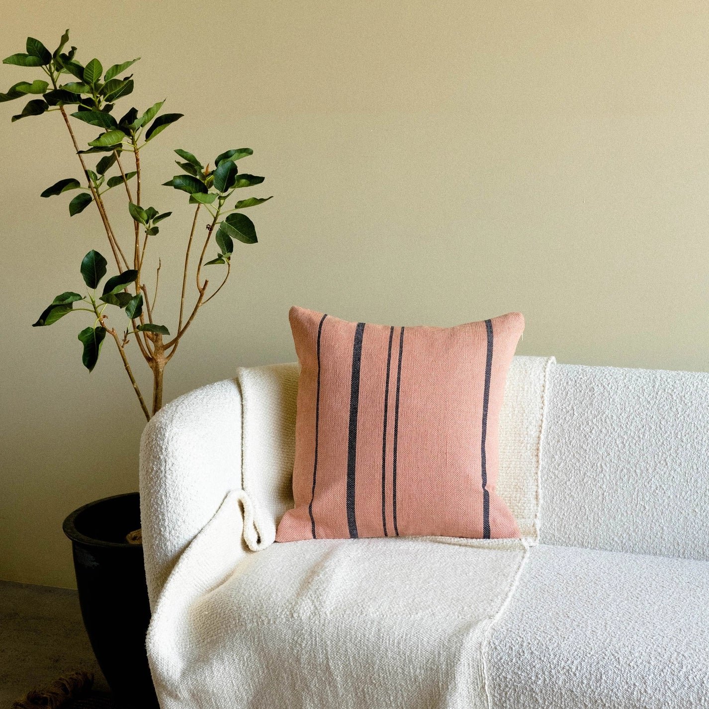 Stripe Pillow in Coral