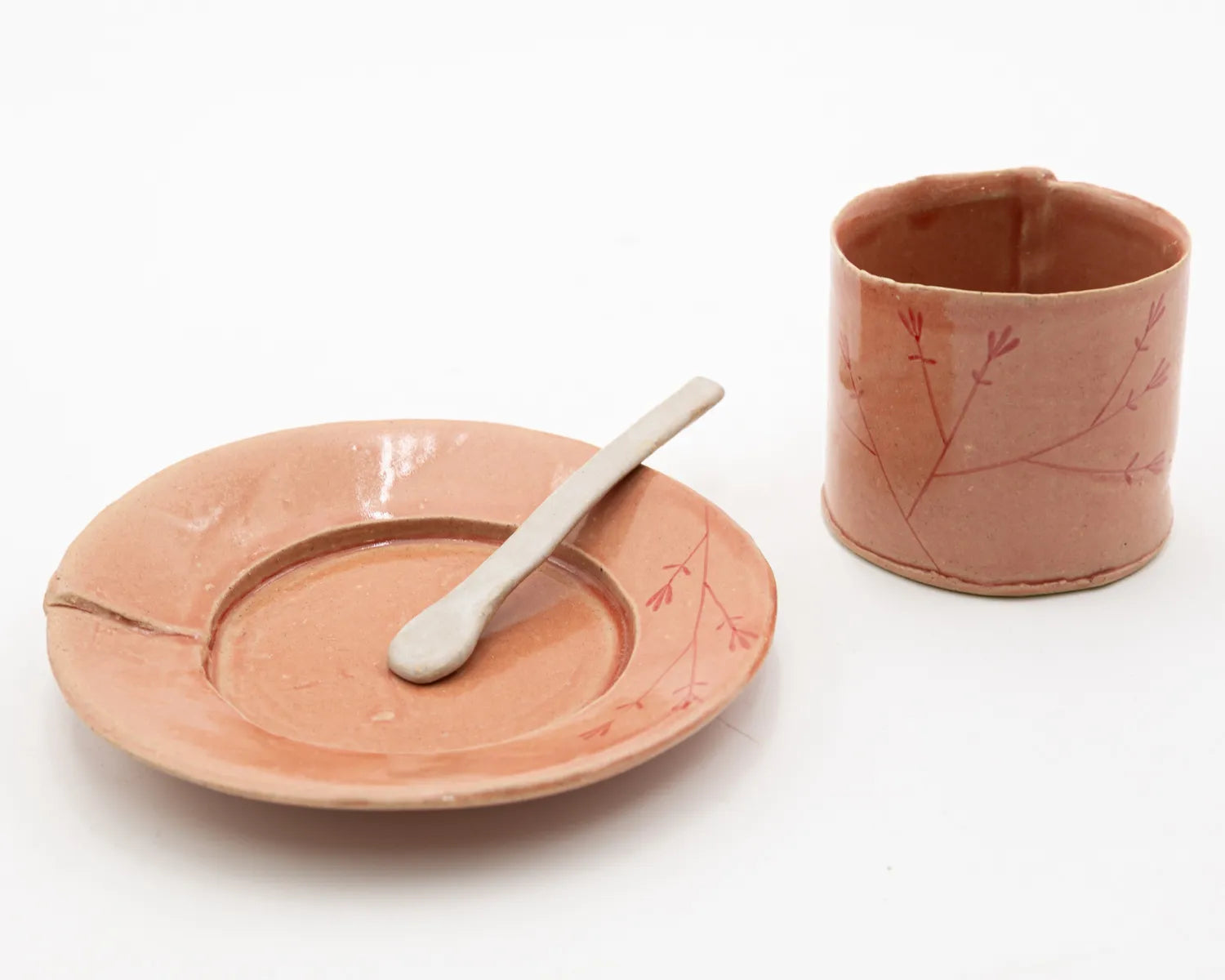 Hand Painted Teacup & Saucer