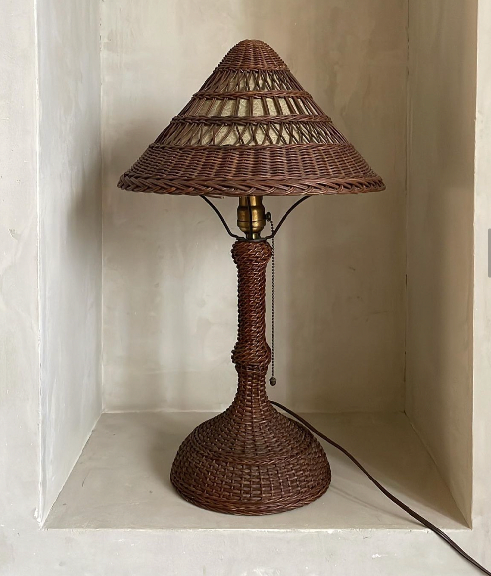 Vintage Wicker Lamp