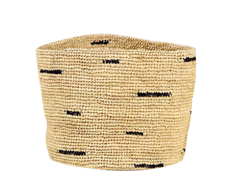 Woven Basket in Line Print