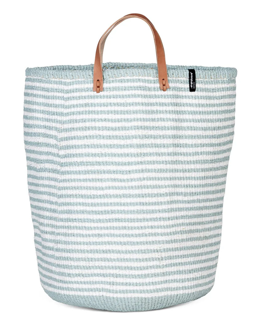 Floor Basket in Blue Thin Stripe