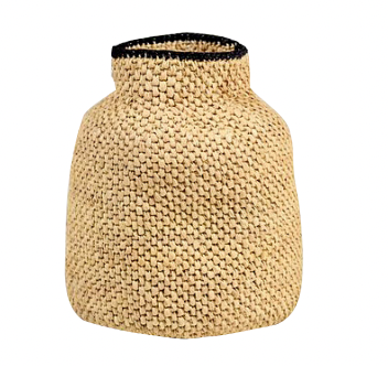 Woven Vase in Black Stripe