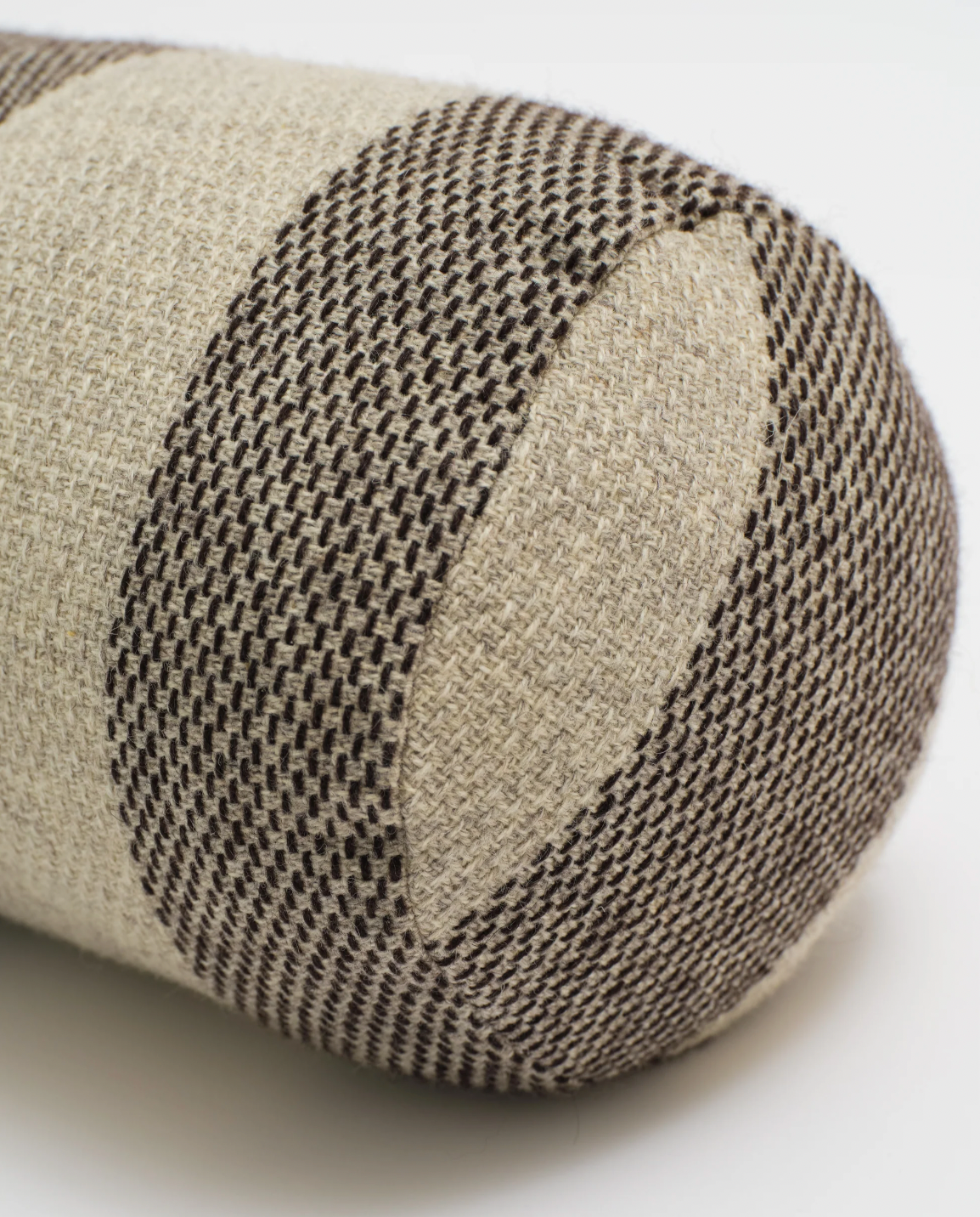 Striped Bolster Pillow in Brown/Beige