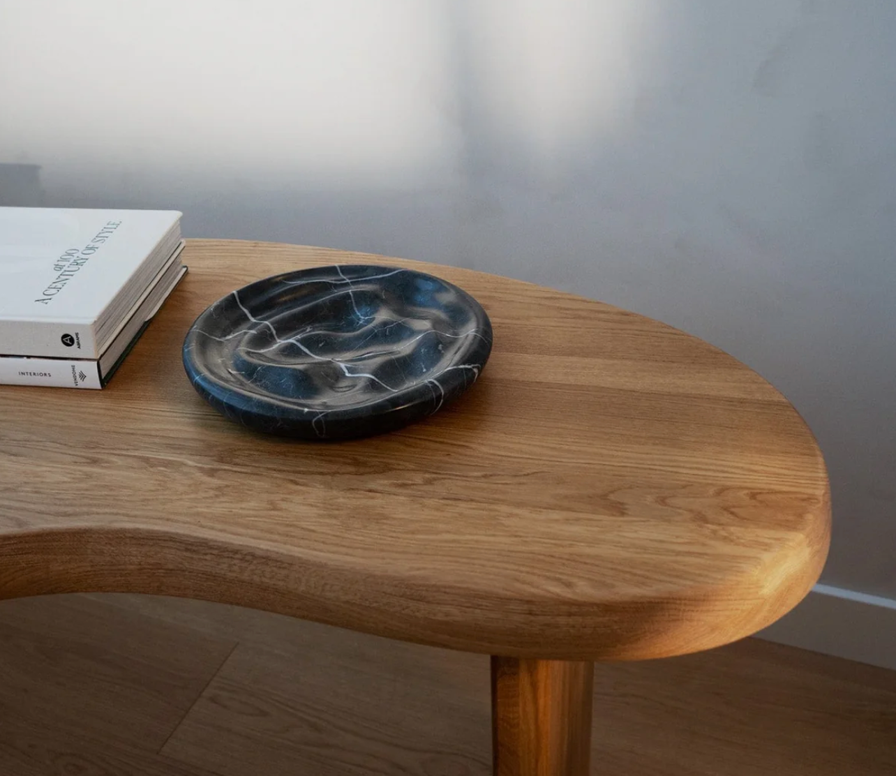 Black Marble Ripple Bowl