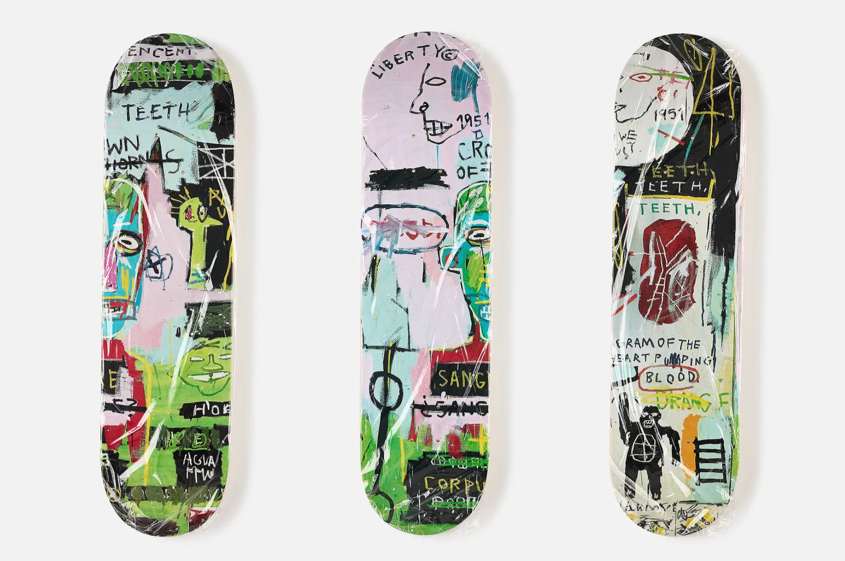 Jean-Michel Basquiat X The Skateroom, 'In Italian' Skate Decks (3)
