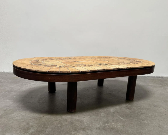 Roger Capron: Oblong Coffee Table with Garrigue Tiles