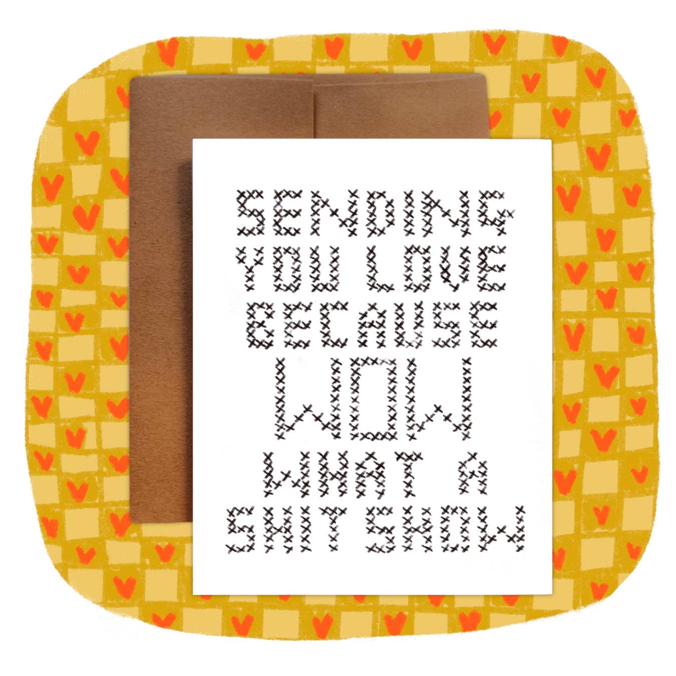 CROSS STITCH SHIT SHOW Greeting Card