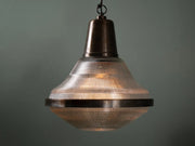 Bronze Pendant with Holophane Glass