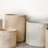 Ivory Vertical Stripe Terra Planter - 20"x25.5"